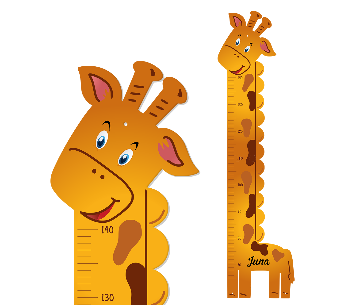 Messlatte in Form einer Giraffe mit eigenem Namen